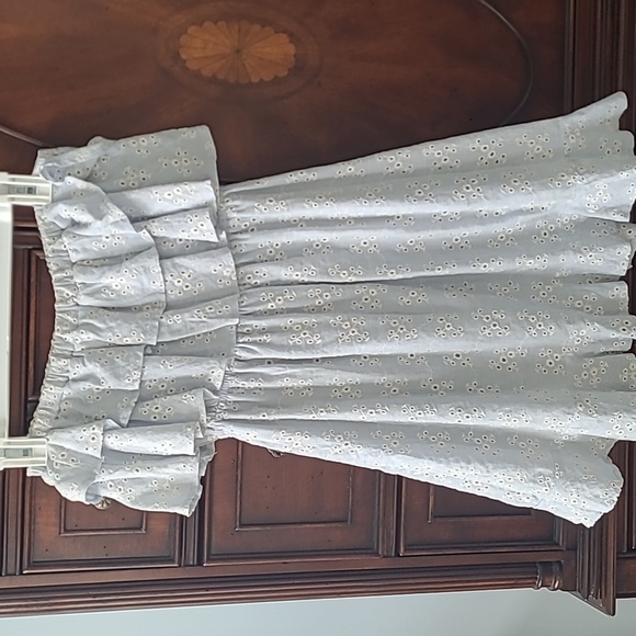 Light Blue Eyelet Mini Wrap Dress Size Small - Picture 2 of 4